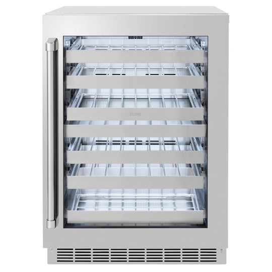 ZLINE 24 in. Touchstone Dual Zone 44 Bottle Wine Cooler with Stainless Steel Glass Door, Open Box-Great Condition