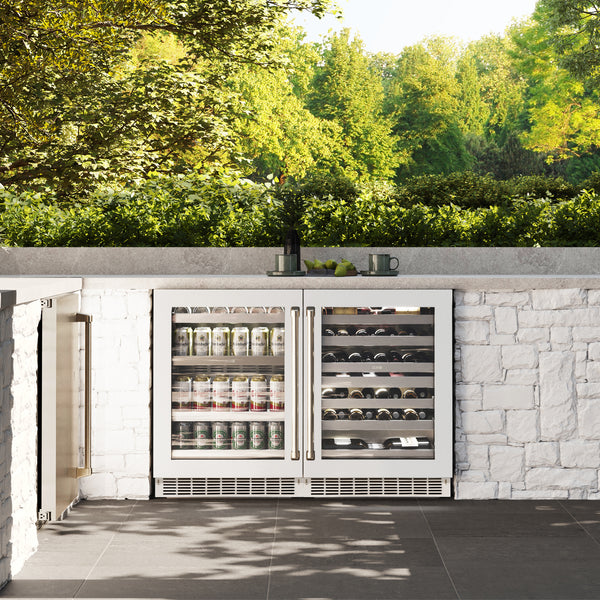 ZLINE 24 in. Touchstone Dual Zone 44 Bottle Wine Cooler With White Matte Glass Door (RWDO-WM-24)