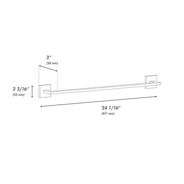 ZLINE Rubicon 24 in. Towel Rail in Matte Black (RBCN1-TR-MB)