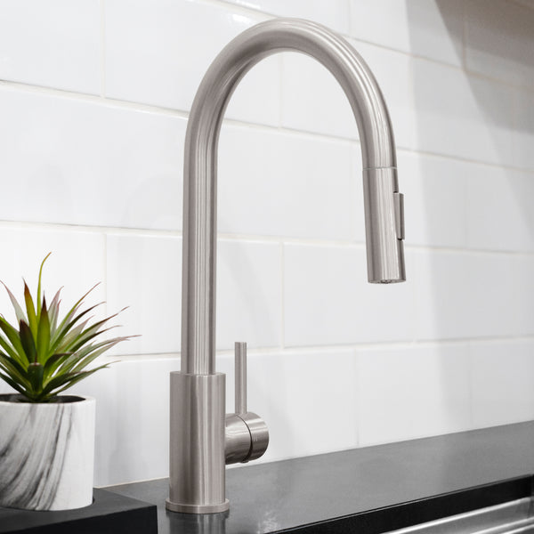 ZLINE Rubicon Pull Down Single Handle Kitchen Faucet in Brushed Nickel (RBCN1-KF-BN)