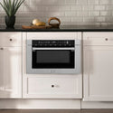 ZLINE 24 in. 1.2 cu. ft. Built-in Microwave Drawer with a Traditional Handle in Satin Stainless Steel, Open Box-Good Condition