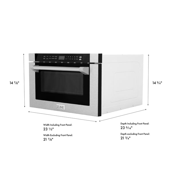 ZLINE 24 in. 1.2 cu. ft. Built-in Microwave Drawer with a Traditional Handle in Satin Stainless Steel (MWD-1-SS-H)