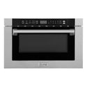 ZLINE 24 in. 1.2 cu. ft. Built-in Microwave Drawer with a Traditional Handle in Satin Stainless Steel, Open Box-Good Condition