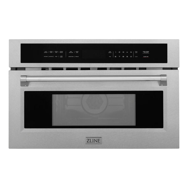 ZLINE 30 in. 1.6 cu ft. Built-in Convection Microwave Oven in Satin Stainless Steel with Speed and Sensor Cooking, Open Box-Good Condition