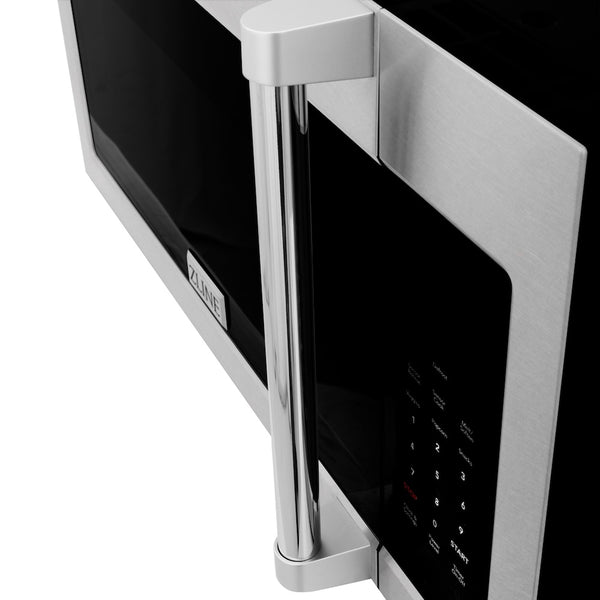 ZLINE 30 in. 1.5 cu. ft. Over-The-Range Convection Microwave Oven in Satin Stainless Steel with Traditional Handle and Sensor Cooking, Open Box-Great Condition