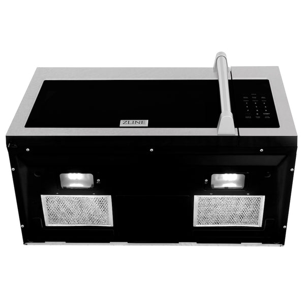 ZLINE 30 in. 1.5 cu. ft. Over-The-Range Convection Microwave Oven in Satin Stainless Steel with Traditional Handle and Sensor Cooking, Open Box-Great Condition