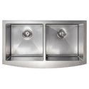 ZLINE 36 in. Niseko Farmhouse Apron Mount Double Bowl Satin Stainless Steel Kitchen Sink with Bottom Grid (SA50D-36S)