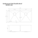 ZLINE 36 in. Anton Undermount Double Bowl Satin Stainless Steel Kitchen Sink with Bottom Grid (SR50D-36S)