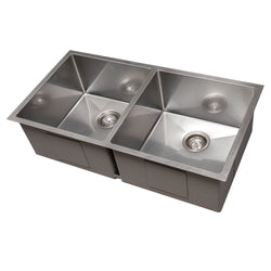 ZLINE 36 in. Anton Undermount Double Bowl Satin Stainless Steel Kitchen Sink with Bottom Grid (SR50D-36S)