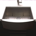 ZLINE 33 in. Vail Farmhouse Apron Mount Single Bowl Satin Stainless Steel Kitchen Sink with Bottom Grid (SAS-33S)