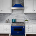 30" Ducted Fingerprint Resistant Stainless Steel Range Hood with Blue Gloss Shell (8654BG-30)