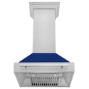 ZLINE 30" Fingerprint Resistant Stainless Steel Range Hood with Blue Gloss Shell (8654SNX-BG30)