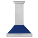 ZLINE 36" Fingerprint Resistant Stainless Steel Range Hood with Blue Gloss Shell (8654SNX-BG36)