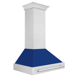 ZLINE 36" Fingerprint Resistant Stainless Steel Range Hood with Blue Gloss Shell (8654SNX-BG36)