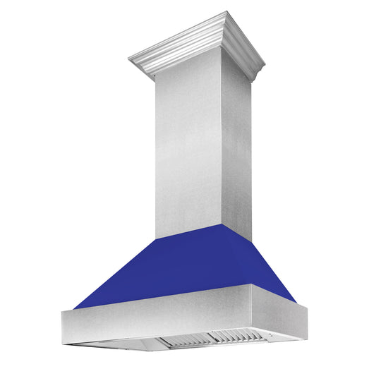 30" Ducted Fingerprint Resistant Stainless Steel Range Hood with Blue Matte Shell (8654BM-30)