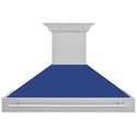 ZLINE 48" Fingerprint Resistant Stainless Steel Range Hood with Blue Matte Shell (8654SNX-BM48)