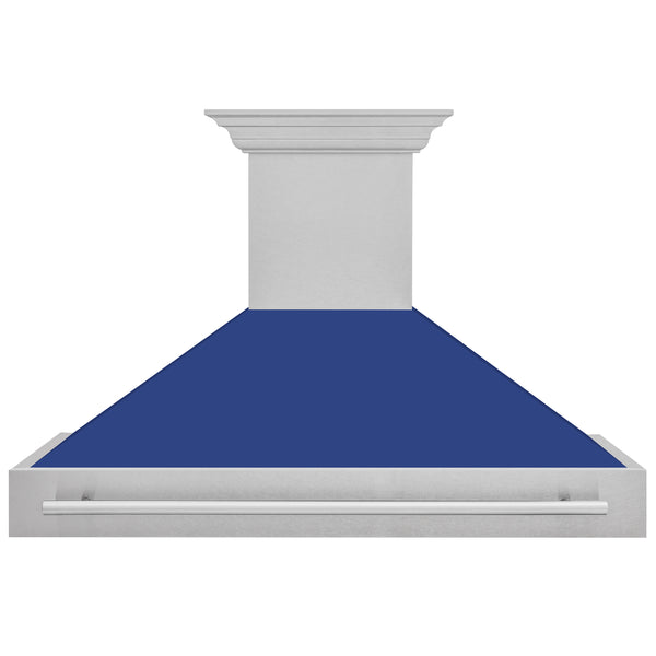 ZLINE 48" Fingerprint Resistant Stainless Steel Range Hood with Blue Matte Shell (8654SNX-BM48)