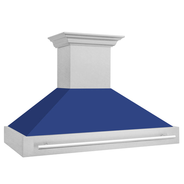 ZLINE 48" Fingerprint Resistant Stainless Steel Range Hood with Blue Matte Shell (8654SNX-BM48)