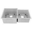 ZLINE 32 in. Jackson Undermount Double Bowl Satin Stainless Steel Kitchen Sink with Bottom Grid (SRDR-32S)