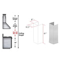 ZLINE 61 in. Satin Stainless Steel Chimney Extension for Ceilings up to 12.5 ft. (8KF2S-E)