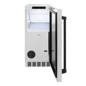 ZLINE Autograph Edition 15 in. Touchstone Gourmet Ice Maker with Drain Pump and Satin Stainless Steel Door with Matte Black Handle (IGMDZ-SN-15-MB)