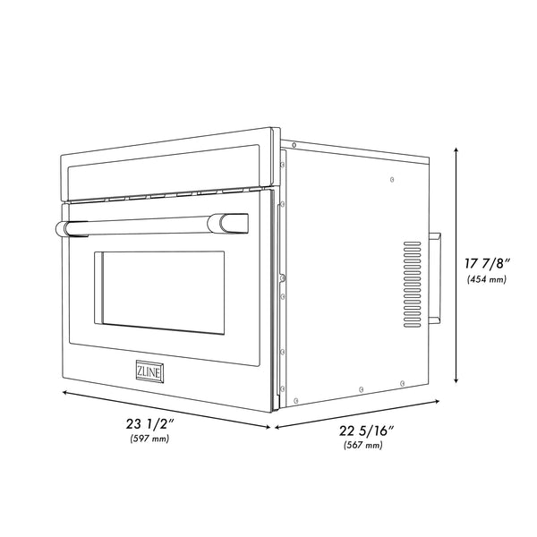 ZLINE 24 in. 1.6 cu ft. Built-in Convection Microwave Oven in Satin Stainless Steel with Speed and Sensor Cooking, Open Box-Great Condition