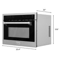 ZLINE 24 in. 1.6 cu ft. Built-in Convection Microwave Oven in Satin Stainless Steel with Speed and Sensor Cooking, Open Box-Great Condition