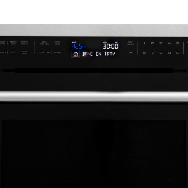 ZLINE 24 in. 1.6 cu ft. Built-in Convection Microwave Oven in Satin Stainless Steel with Speed and Sensor Cooking, Open Box-Great Condition