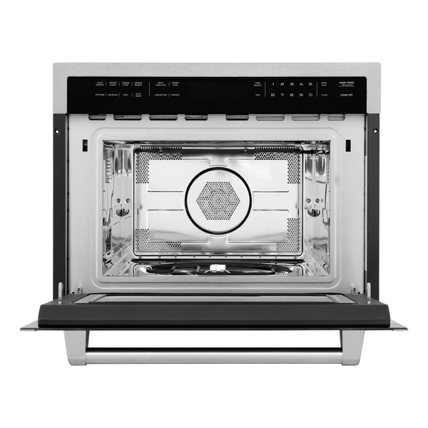 ZLINE 24 in. 1.6 cu ft. Built-in Convection Microwave Oven in Satin Stainless Steel with Speed and Sensor Cooking, Open Box-Great Condition