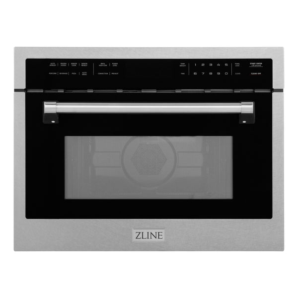 ZLINE 24 in. 1.6 cu ft. Built-in Convection Microwave Oven in Satin Stainless Steel with Speed and Sensor Cooking, Open Box-Great Condition