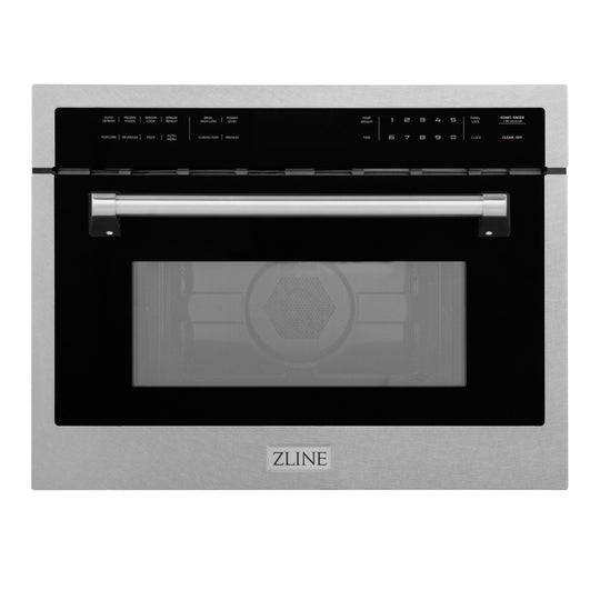 ZLINE 24 in. 1.6 cu ft. Built-in Convection Microwave Oven in Satin Stainless Steel with Speed and Sensor Cooking, Open Box-Great Condition