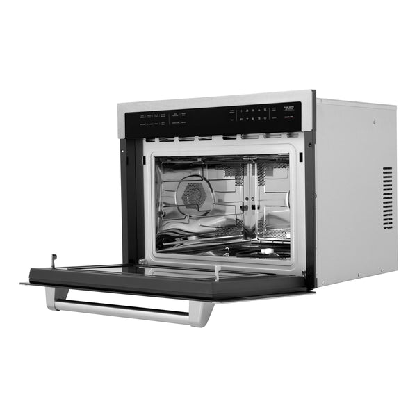 ZLINE 24 in. 1.6 cu ft. Built-in Convection Microwave Oven in Satin Stainless Steel with Speed and Sensor Cooking, Open Box-Great Condition