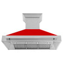 ZLINE 48" Fingerprint Resistant Stainless Steel Range Hood with Red Matte Shell (8654SNX-RM48)