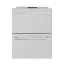 ZLINE 24 in. Touchstone 168 Can Outdoor-Rated Dual Refrigerator Drawer with Satin Stainless Steel Doors (RDSO-SN-24)