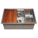 ZLINE 27 in. Garmisch Undermount Single Bowl Satin Stainless Steel Kitchen Sink with Bottom Grid and Accessories (SLS-27S)