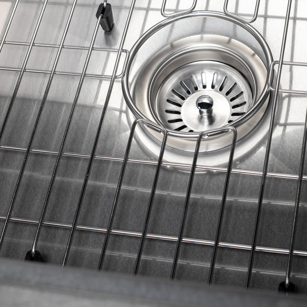 ZLINE 33 in. Garmisch Undermount Single Bowl Satin Stainless Steel Kitchen Sink with Bottom Grid and Accessories (SLS-33S)