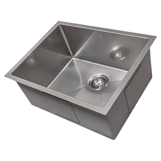 ZLINE 23 in. Meribel Undermount Single Bowl Satin Stainless Steel Kitchen Sink with Bottom Grid (SRS-23S)