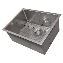 ZLINE 27 in. Meribel Undermount Single Bowl Satin Stainless Steel Kitchen Sink with Bottom Grid (SRS-27S)