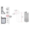 ZLINE 72 in. Satin Stainless Steel Extended Chimney and Crown (8654-E)