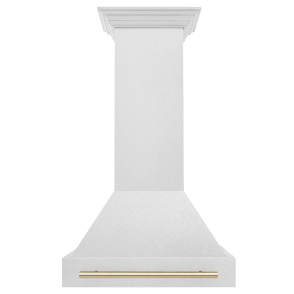 ZLINE Autograph Edition 30" Fingerprint Resistant Stainless Steel Range Hood with Polished Gold Handle (8654SNZ-30-G)