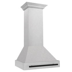 ZLINE Autograph Edition 30" Fingerprint Resistant Stainless Steel Range Hood with Matte Black Handle (8654SNZ-30-MB)