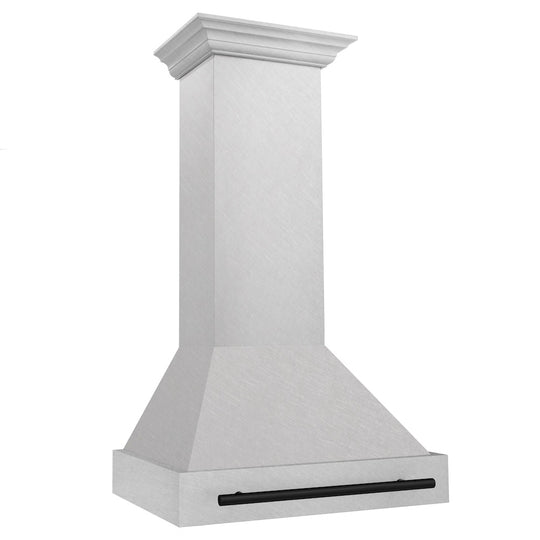 ZLINE Autograph Edition 30" Fingerprint Resistant Stainless Steel Range Hood with Matte Black Handle (8654SNZ-30-MB)