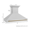 ZLINE Autograph Edition 48" Fingerprint Resistant Stainless Steel Range Hood with Champagne Bronze Handle (8654SNZ-48-CB)