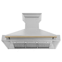 ZLINE Autograph Edition 48" Fingerprint Resistant Stainless Steel Range Hood with Champagne Bronze Handle (8654SNZ-48-CB)