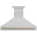 ZLINE Autograph Edition 48" Fingerprint Resistant Stainless Steel Range Hood with Champagne Bronze Handle (8654SNZ-48-CB)