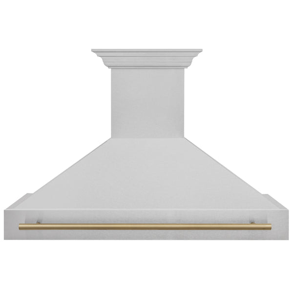 ZLINE Autograph Edition 48" Fingerprint Resistant Stainless Steel Range Hood with Champagne Bronze Handle (8654SNZ-48-CB)
