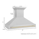ZLINE Autograph Edition 48" Fingerprint Resistant Stainless Steel Range Hood with Polished Gold Handle (8654SNZ-48-G)