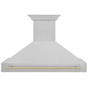 ZLINE Autograph Edition 48" Fingerprint Resistant Stainless Steel Range Hood with Polished Gold Handle (8654SNZ-48-G)