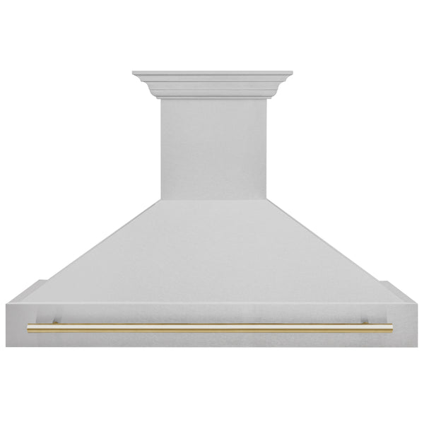 ZLINE Autograph Edition 48" Fingerprint Resistant Stainless Steel Range Hood with Polished Gold Handle (8654SNZ-48-G)