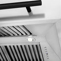 ZLINE Autograph Edition 48" Fingerprint Resistant Stainless Steel Range Hood with Matte Black Handle (8654SNZ-48-MB)